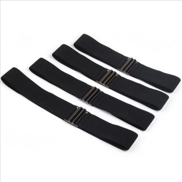 Womens Black Vintage Plus Elastic Stretchy Waist Cinch Trimmer Belt - Picture 5 of 7